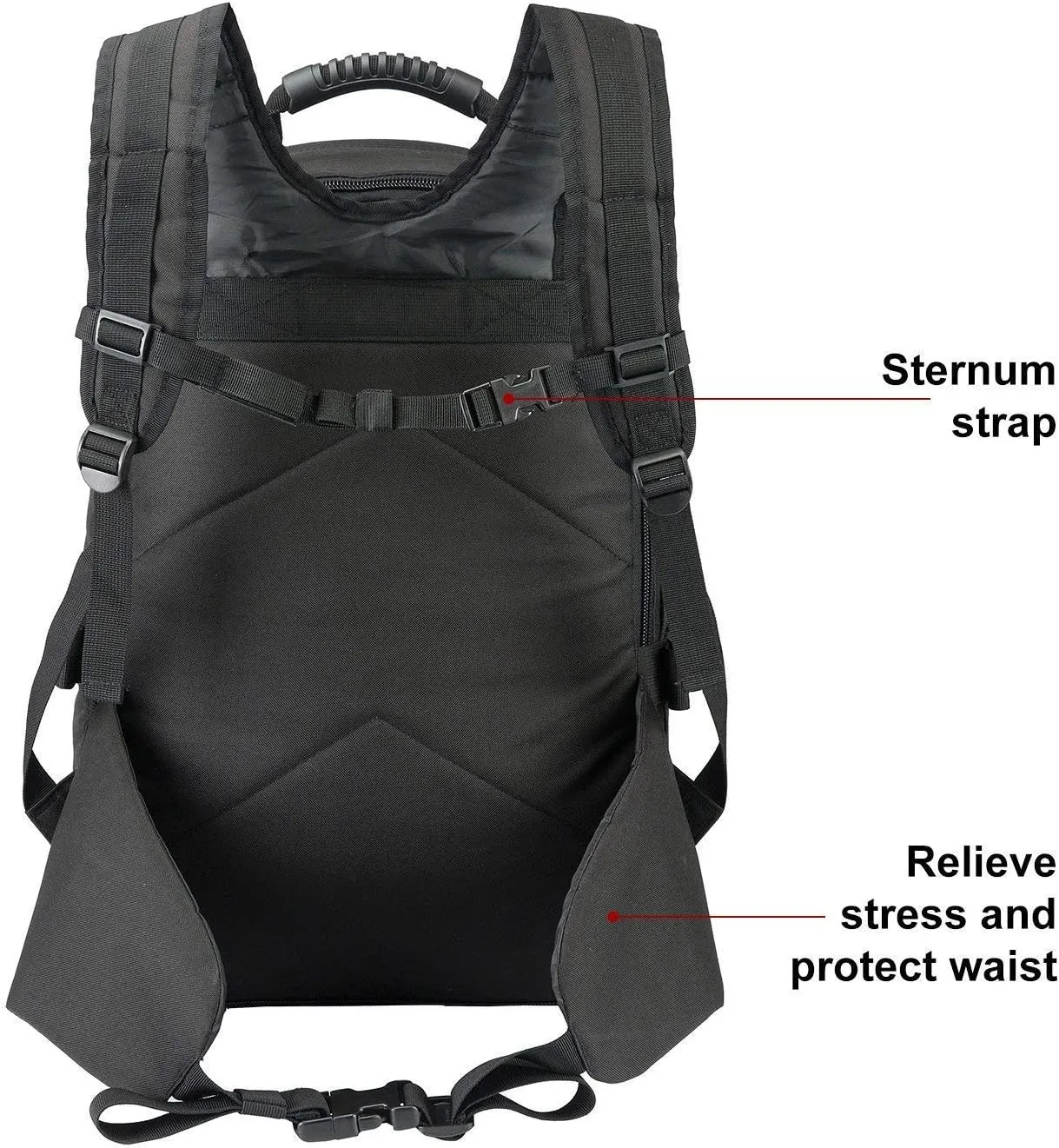 Greencity Laptop Backpacks Tactical 3 Day Expandable Bug Out Bag Classic Case Travel Hiking，Black