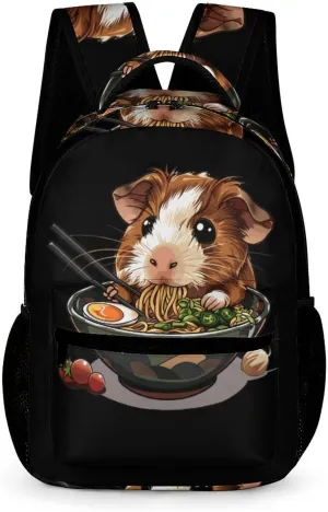 Guinea Pigs Ramen Japanese Noodles Travel Backpack Cute Laptop Bag Aesthetic Campus Backpack Casual Daypack