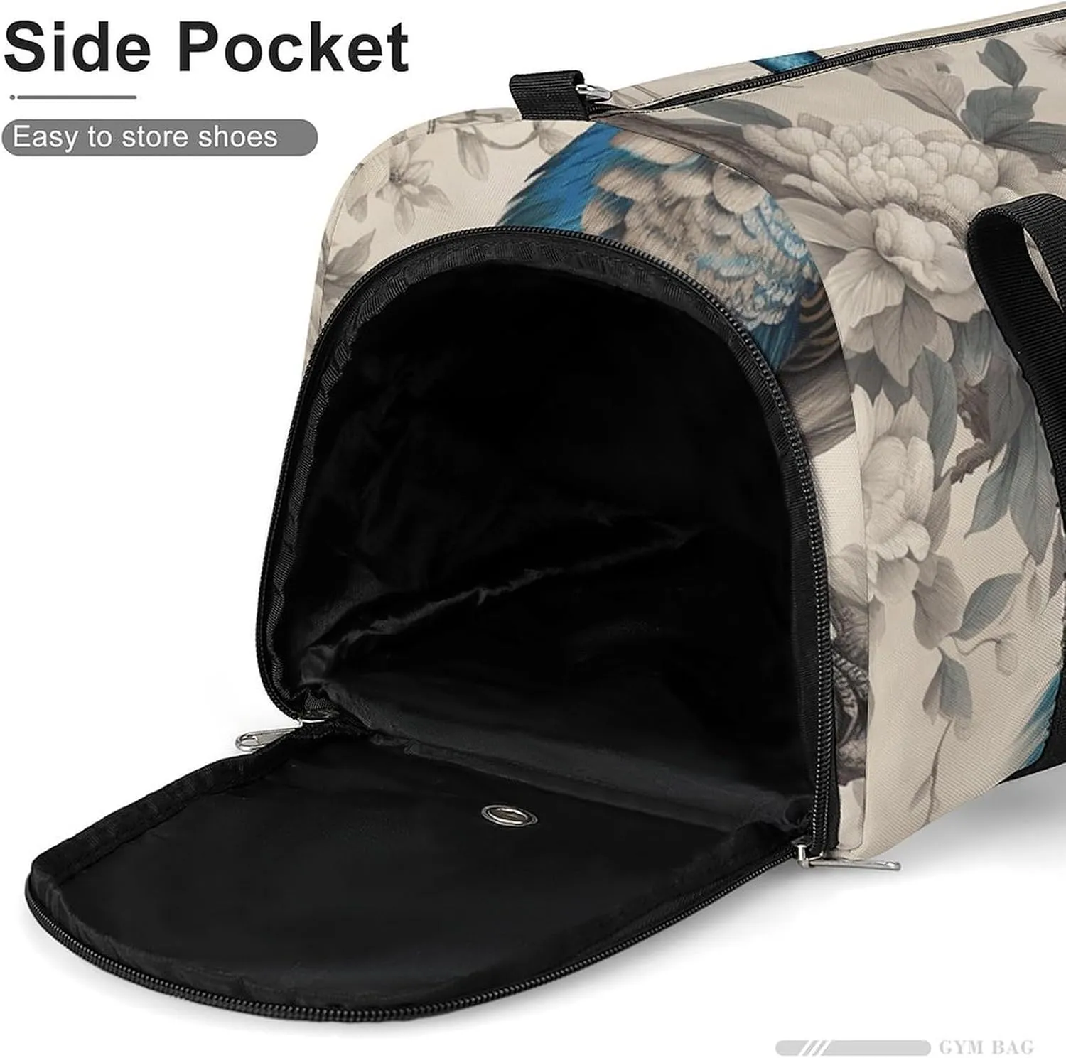 Gym Bag A Blue Peacock Duffel Bag for Men Women Overnight Bag with Shoe Compartment Workout Bags