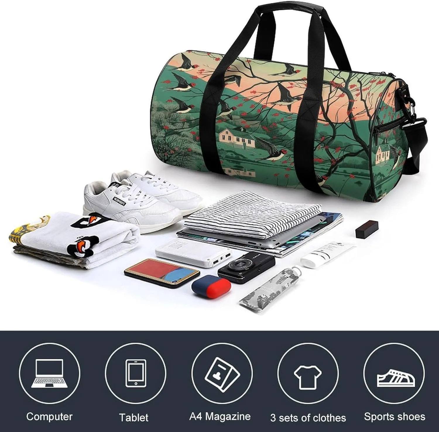 Gym Bag A Few Animal Duffel Bag for Men Women Overnight Bag with Shoe Compartment Workout Bags