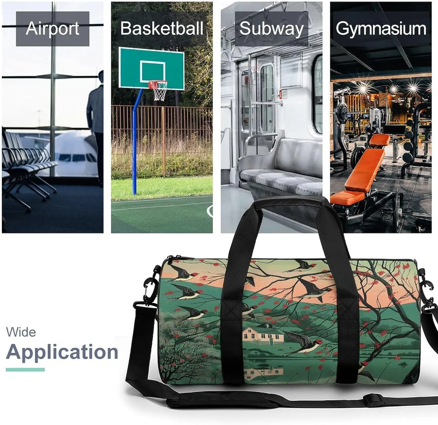 Gym Bag A Few Animal Duffel Bag for Men Women Overnight Bag with Shoe Compartment Workout Bags