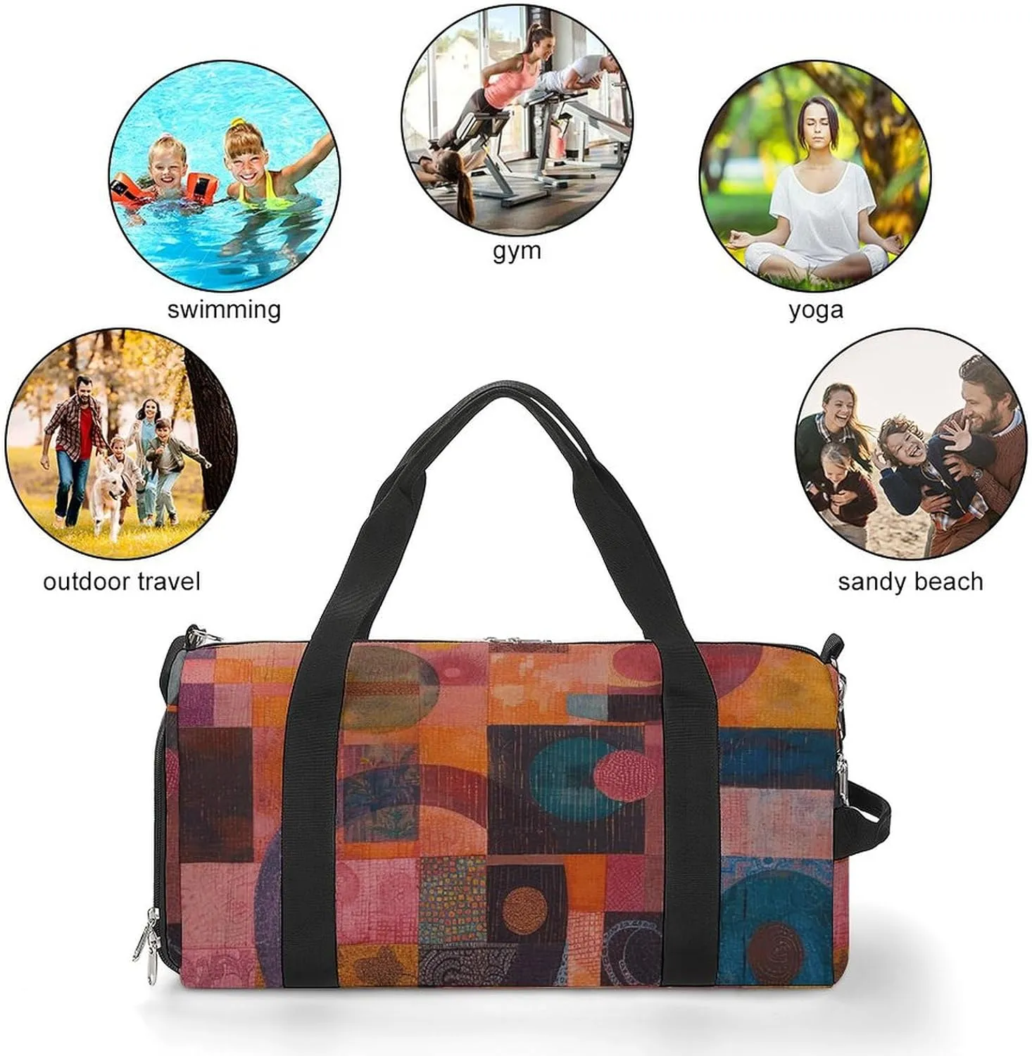 Gym Bag An Abstract Painting Duffel Bag for Men Women Overnight Bag with Shoe Compartment Workout Bags