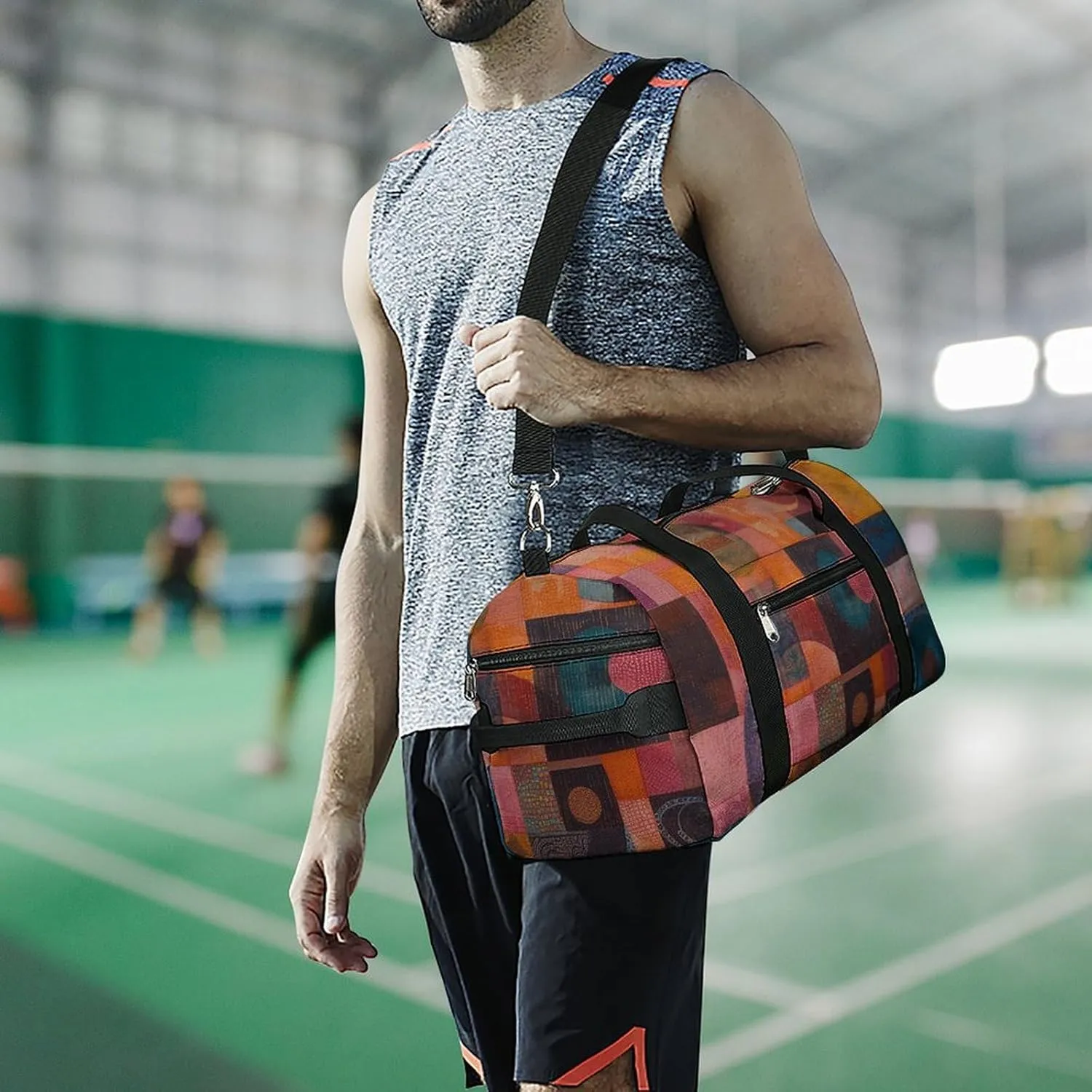 Gym Bag An Abstract Painting Duffel Bag for Men Women Overnight Bag with Shoe Compartment Workout Bags