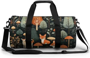 Gym Bag Animals And Woodland Duffel Bag for Men Women Overnight Bag with Shoe Compartment Workout Bags