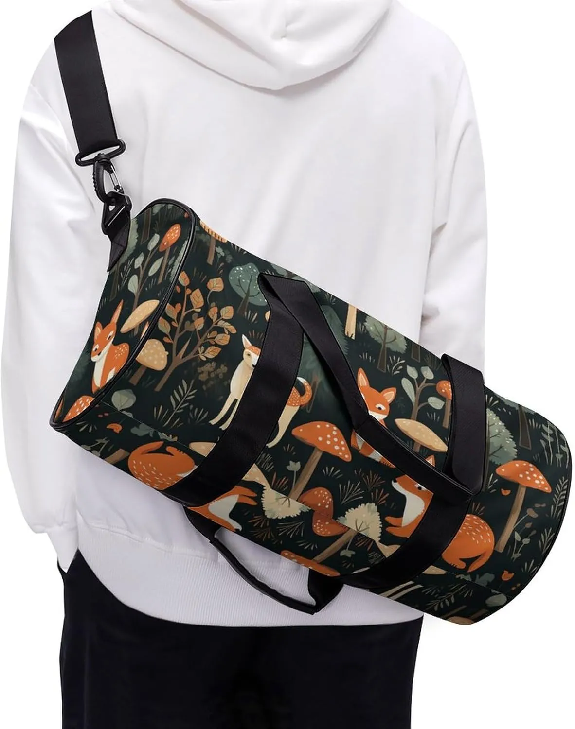 Gym Bag Animals And Woodland Duffel Bag for Men Women Overnight Bag with Shoe Compartment Workout Bags