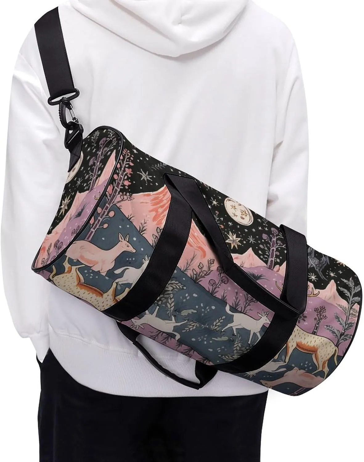Gym Bag Animals On The Field Duffel Bag for Men Women Overnight Bag with Shoe Compartment Workout Bags