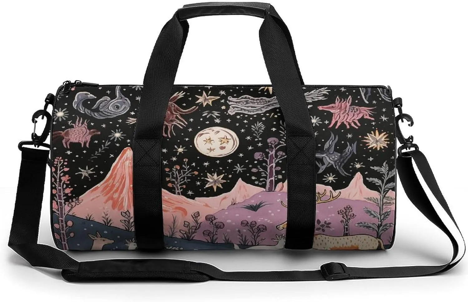 Gym Bag Animals On The Field Duffel Bag for Men Women Overnight Bag with Shoe Compartment Workout Bags