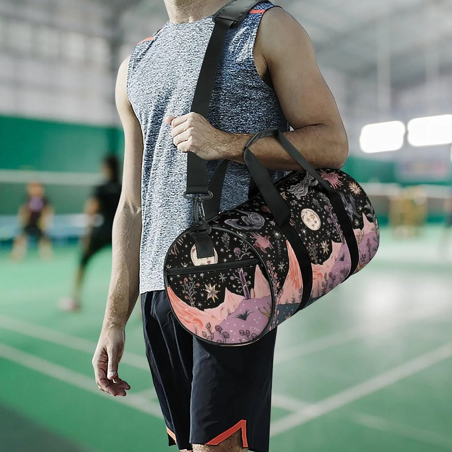 Gym Bag Animals On The Field Duffel Bag for Men Women Overnight Bag with Shoe Compartment Workout Bags