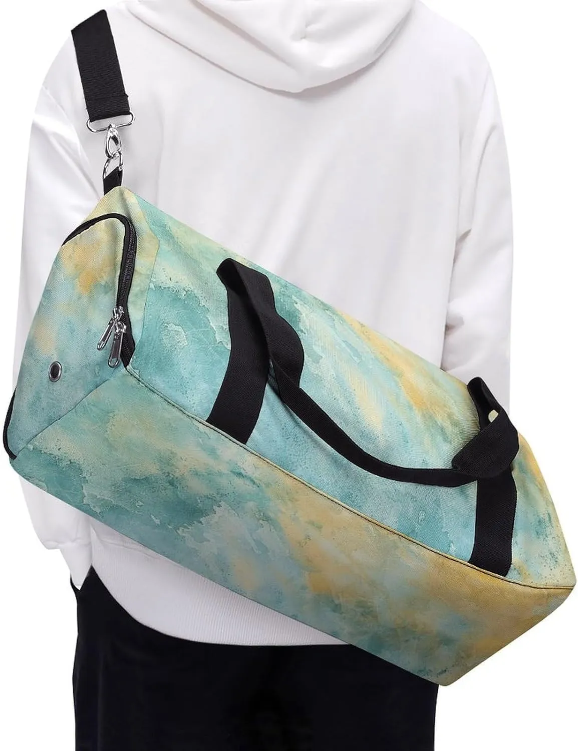 Gym Bag Beautiful Sand Texture Duffel Bag for Men Women Overnight Bag with Shoe Compartment Workout Bags