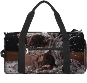 Gym Bag Cake And Sugar Powder Duffel Bag for Men Women Overnight Bag with Shoe Compartment Workout Bags