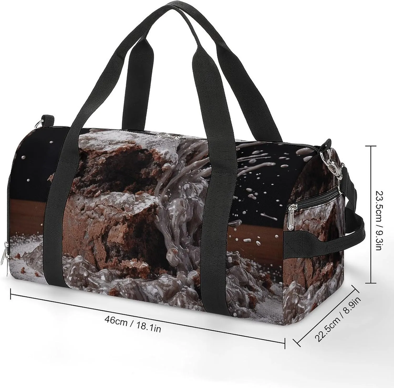 Gym Bag Cake And Sugar Powder Duffel Bag for Men Women Overnight Bag with Shoe Compartment Workout Bags