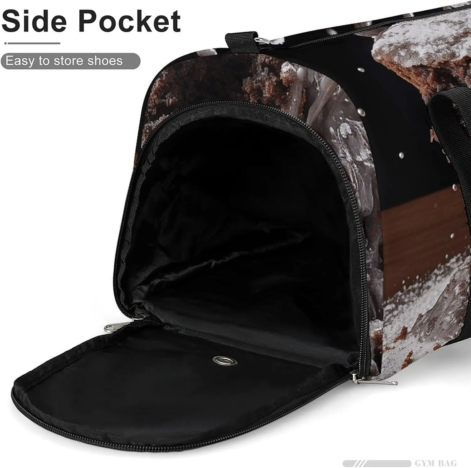 Gym Bag Cake And Sugar Powder Duffel Bag for Men Women Overnight Bag with Shoe Compartment Workout Bags