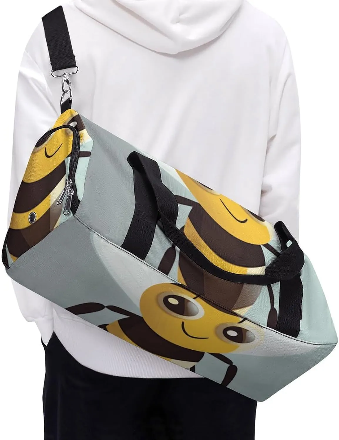 Gym Bag Cartoon Animal Duffel Bag for Men Women Overnight Bag with Shoe Compartment Workout Bags