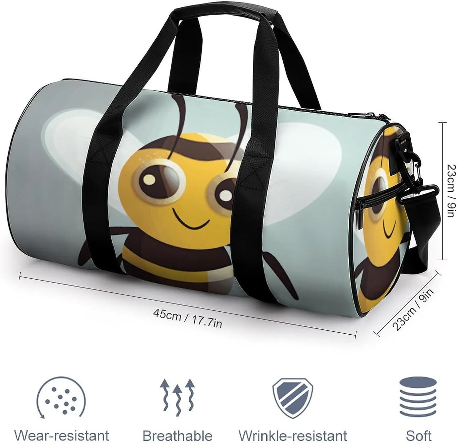 Gym Bag Cartoon Animal Duffel Bag for Men Women Overnight Bag with Shoe Compartment Workout Bags