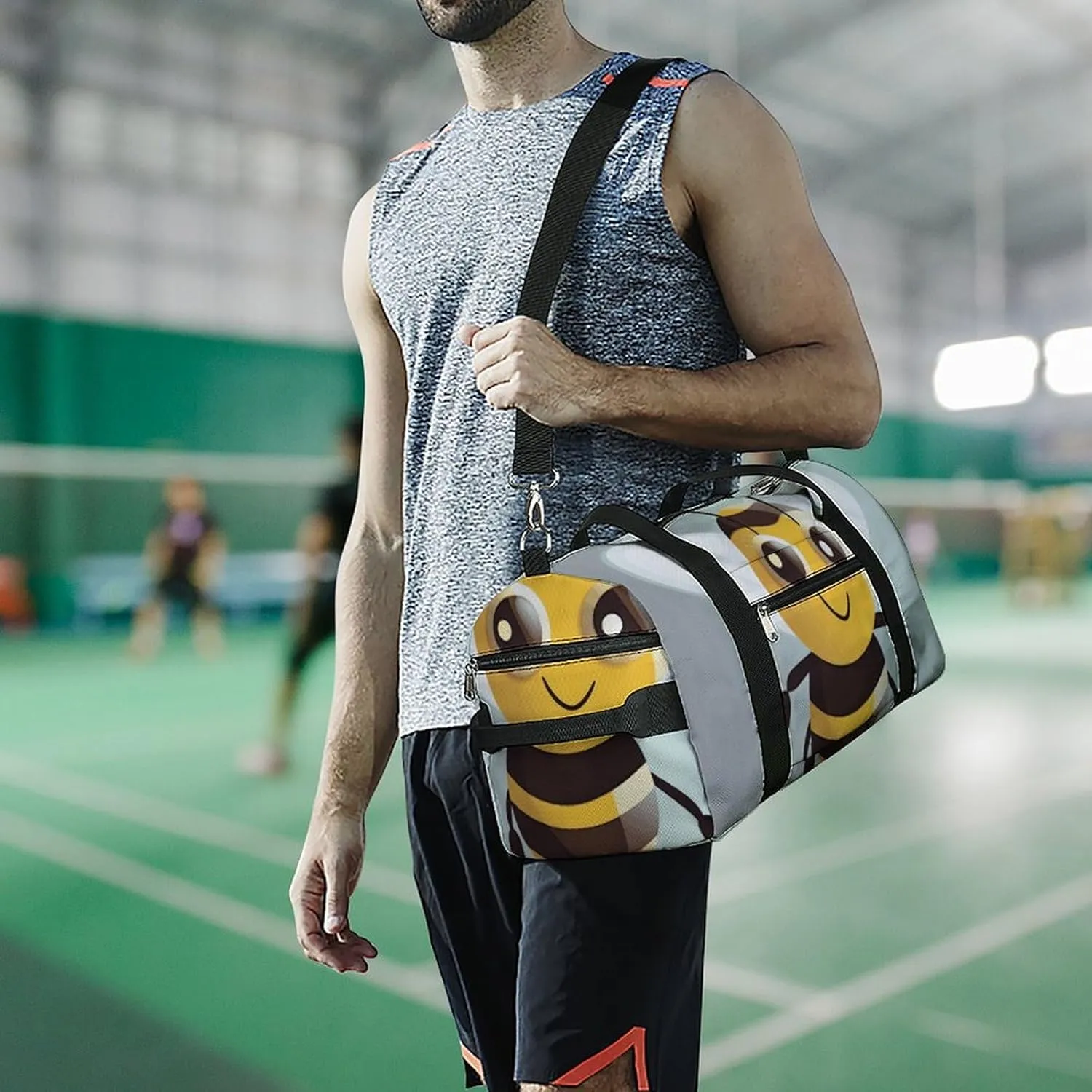 Gym Bag Cartoon Animal Duffel Bag for Men Women Overnight Bag with Shoe Compartment Workout Bags