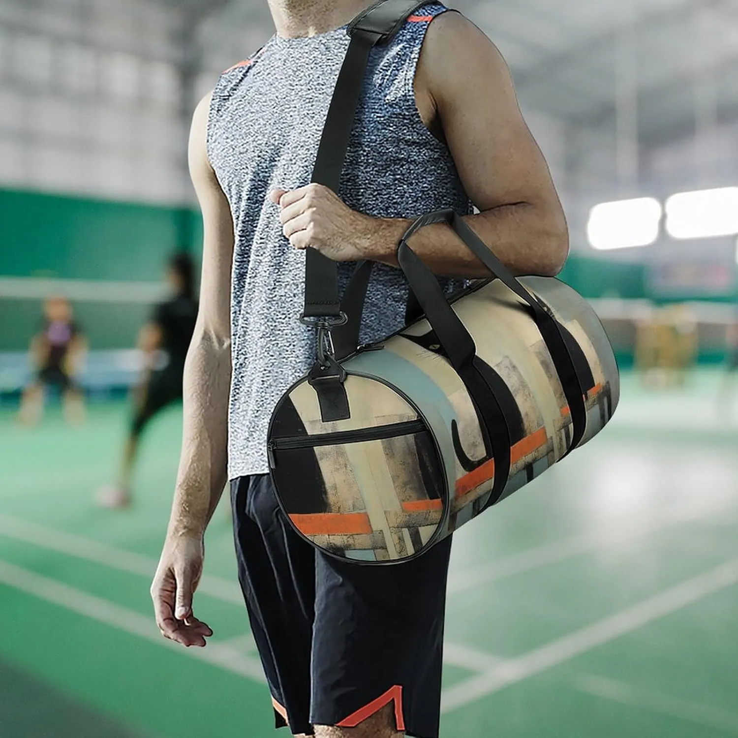 Gym Bag Cat And Chair Duffel Bag for Men Women Overnight Bag with Shoe Compartment Workout Bags