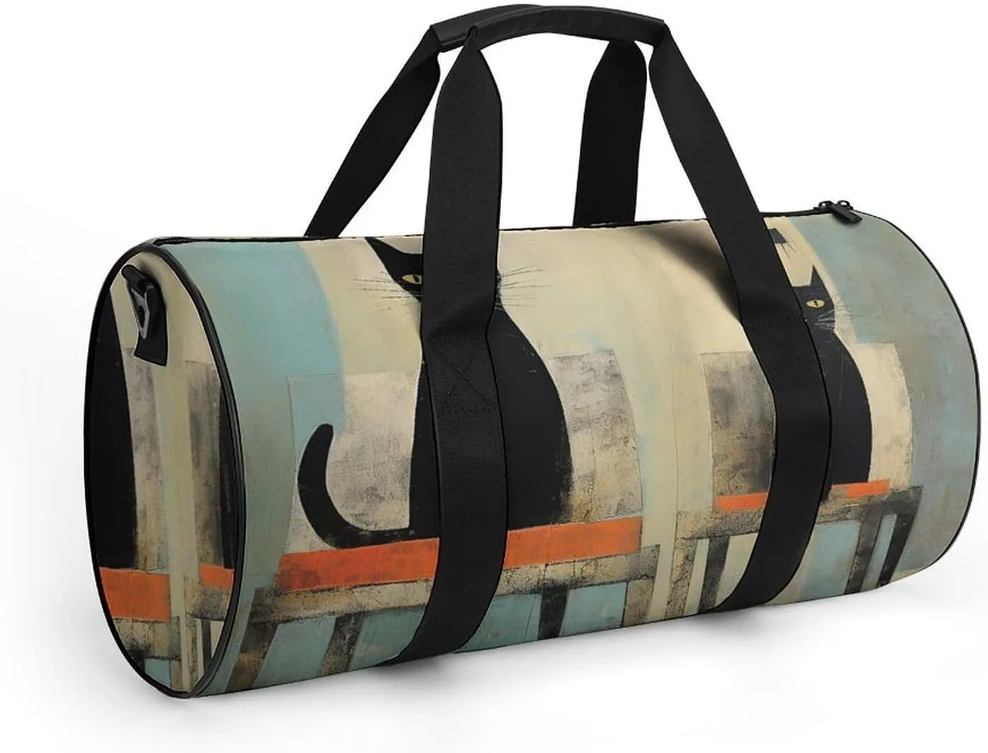 Gym Bag Cat And Chair Duffel Bag for Men Women Overnight Bag with Shoe Compartment Workout Bags