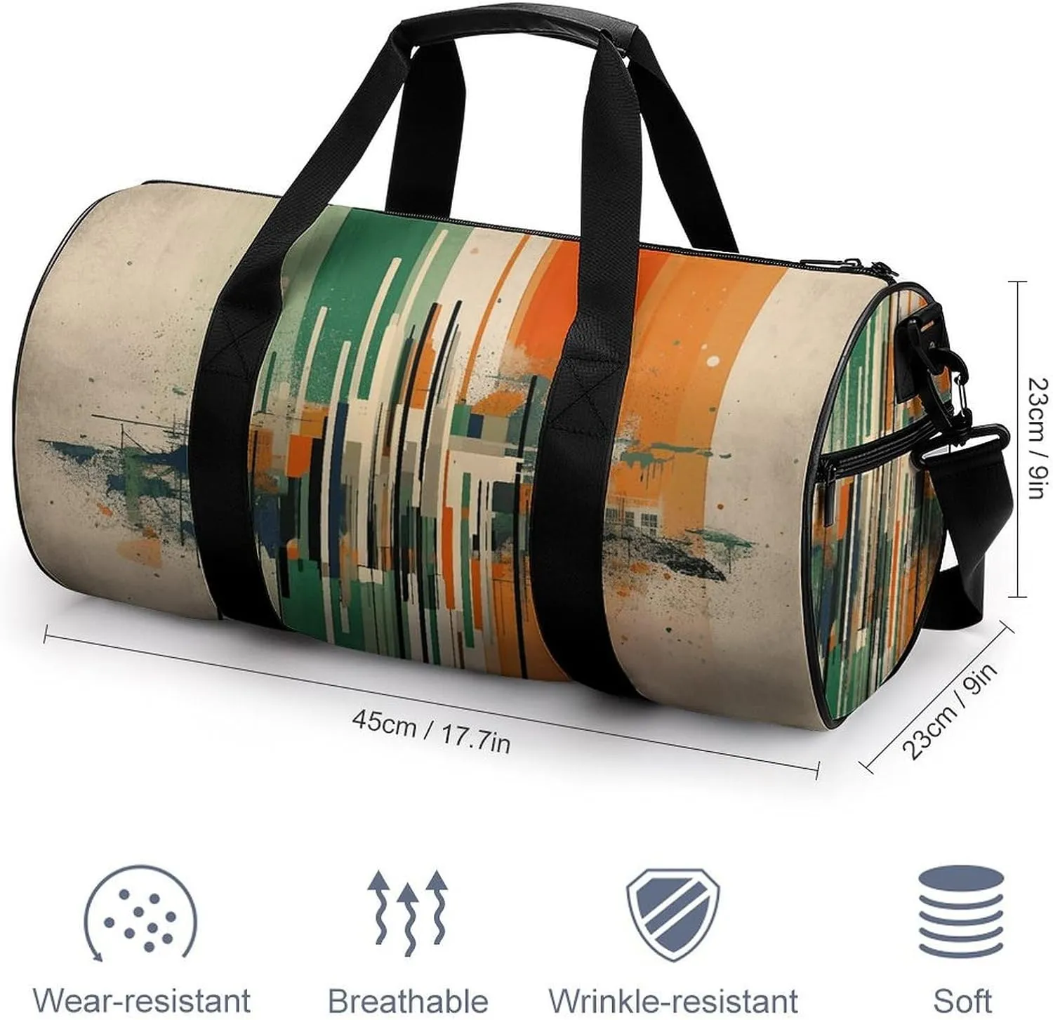 Gym Bag Complex Patterns Duffel Bag for Men Women Overnight Bag with Shoe Compartment Workout Bags