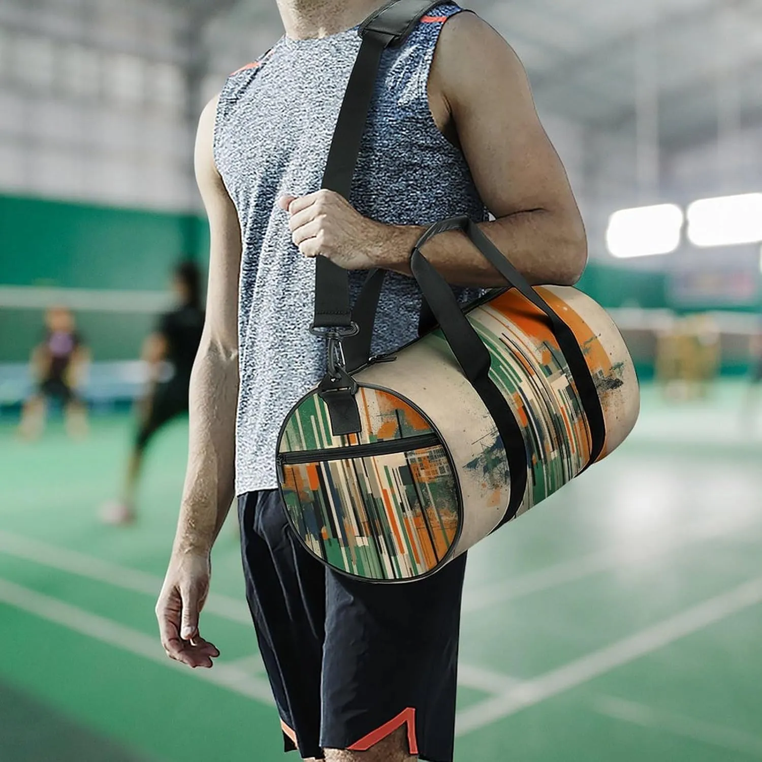 Gym Bag Complex Patterns Duffel Bag for Men Women Overnight Bag with Shoe Compartment Workout Bags