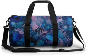 Gym Bag Dark Blue Butterfly Duffel Bag for Men Women Overnight Bag with Shoe Compartment Workout Bags