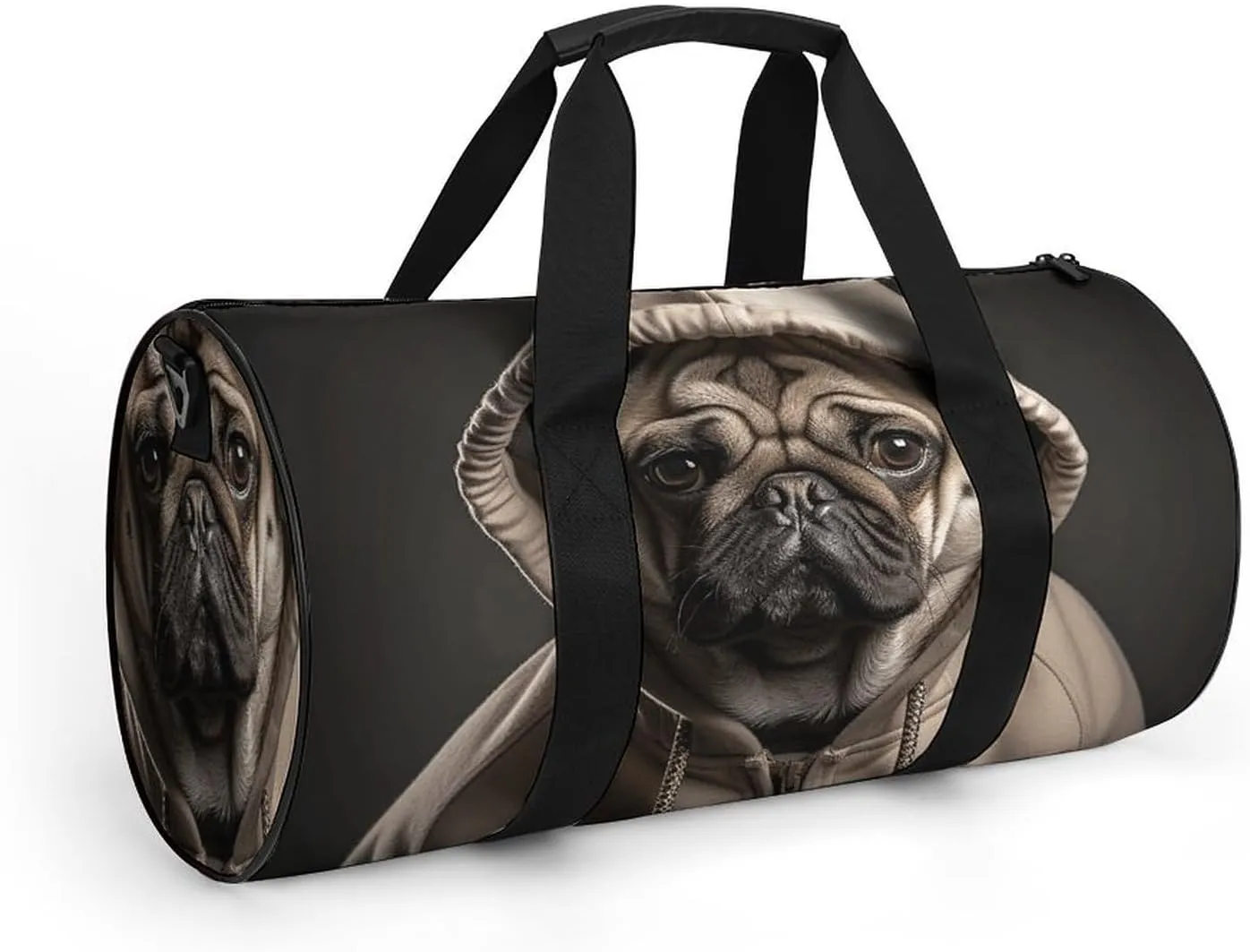 Gym Bag Dog Wearing Hat Duffel Bag for Men Women Overnight Bag with Shoe Compartment Workout Bags
