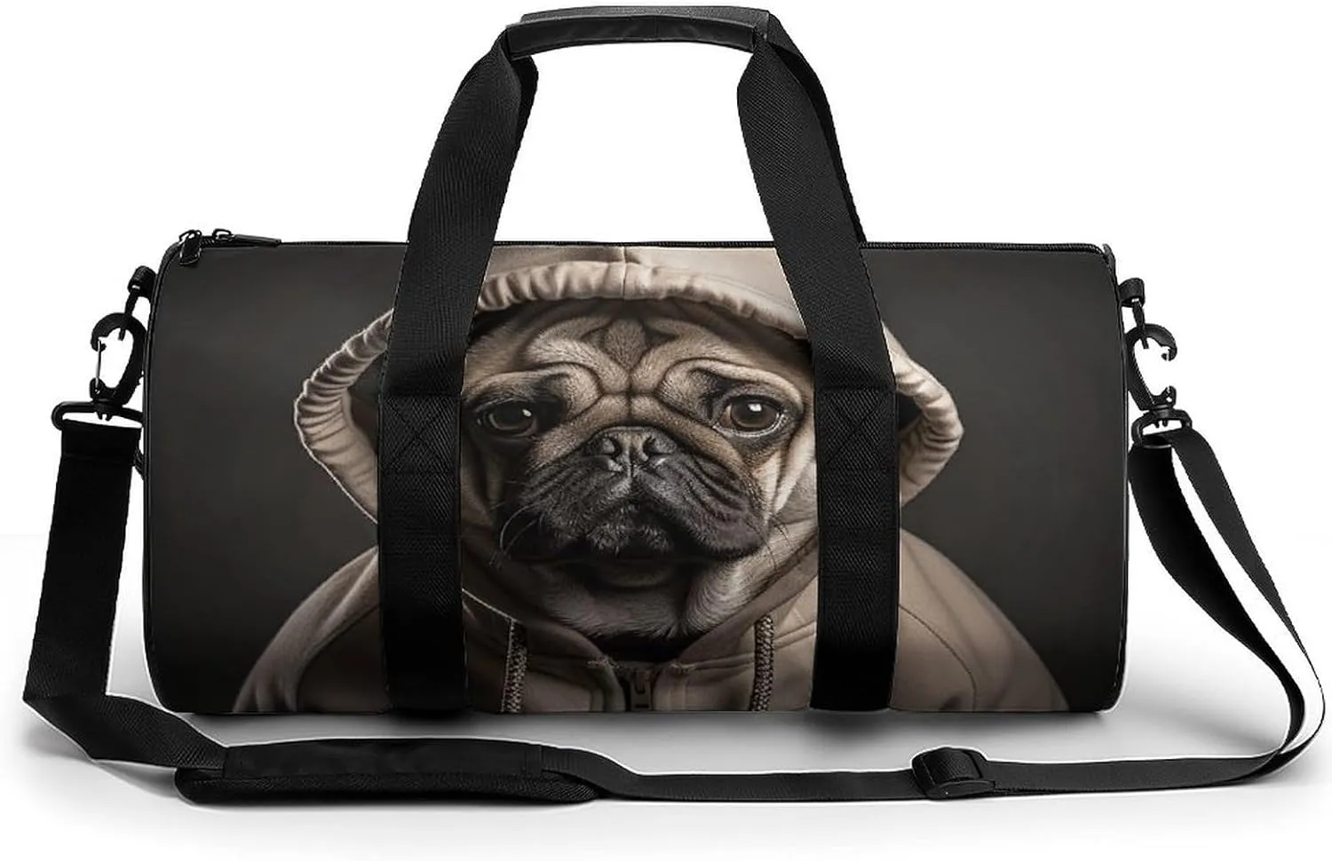 Gym Bag Dog Wearing Hat Duffel Bag for Men Women Overnight Bag with Shoe Compartment Workout Bags