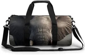 Gym Bag Elephant Image Duffel Bag for Men Women Overnight Bag with Shoe Compartment Workout Bags