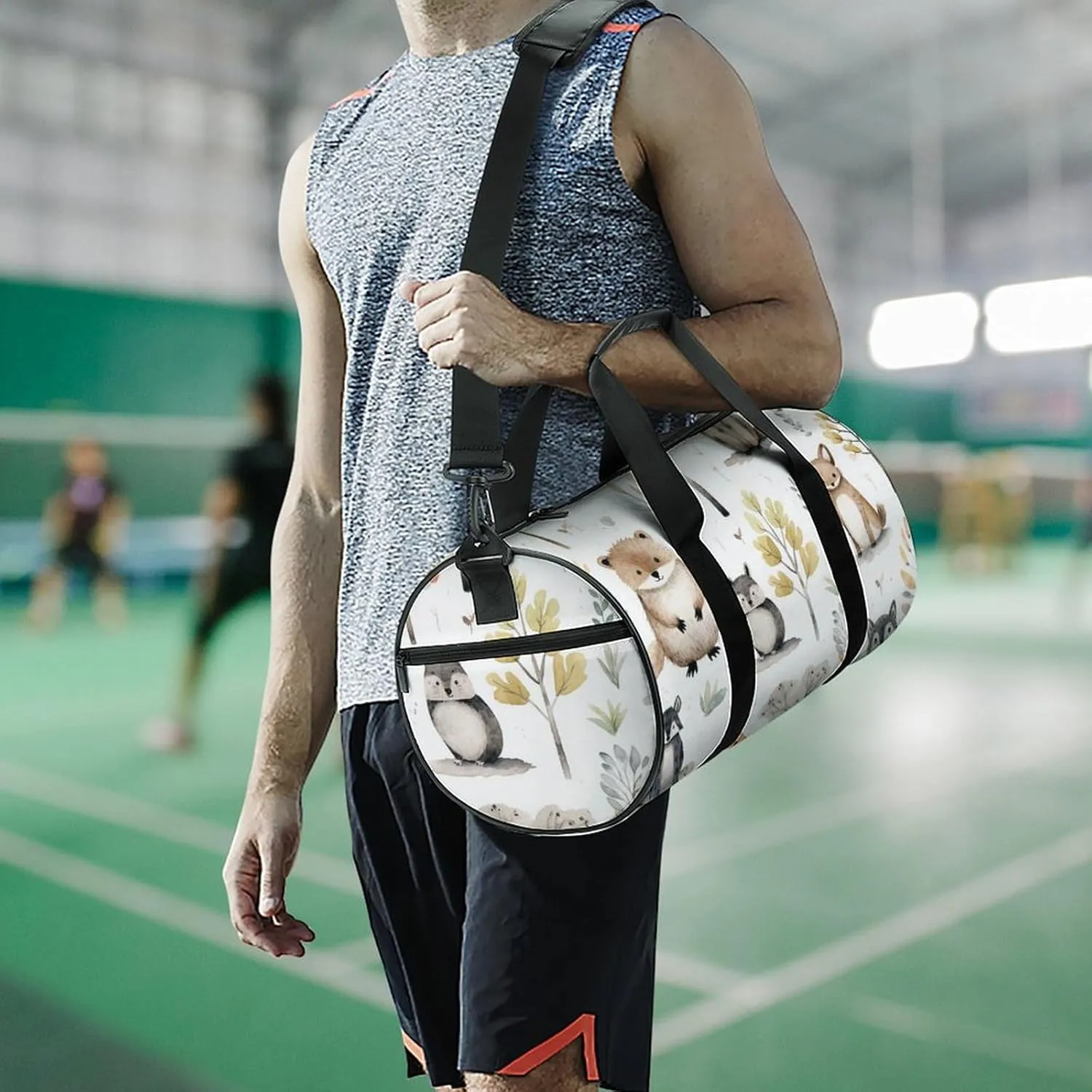 Gym Bag Forest Creatures Duffel Bag for Men Women Overnight Bag with Shoe Compartment Workout Bags