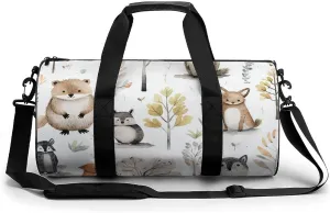 Gym Bag Forest Creatures Duffel Bag for Men Women Overnight Bag with Shoe Compartment Workout Bags