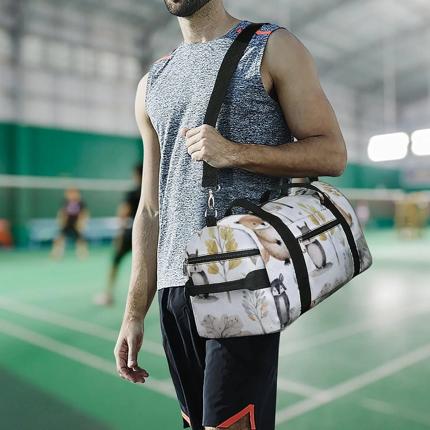 Gym Bag Forest Creatures Duffel Bag for Men Women Overnight Bag with Shoe Compartment Workout Bags