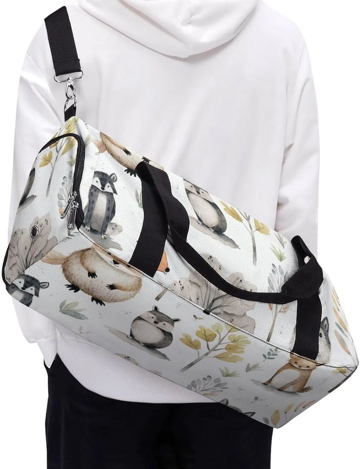 Gym Bag Forest Creatures Duffel Bag for Men Women Overnight Bag with Shoe Compartment Workout Bags