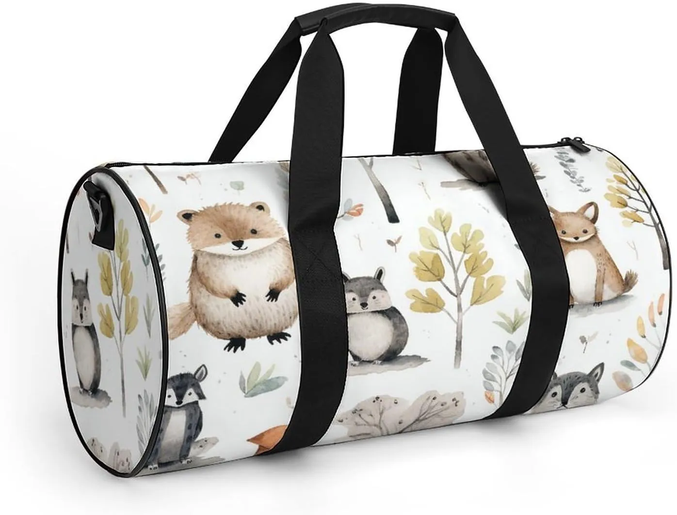 Gym Bag Forest Creatures Duffel Bag for Men Women Overnight Bag with Shoe Compartment Workout Bags
