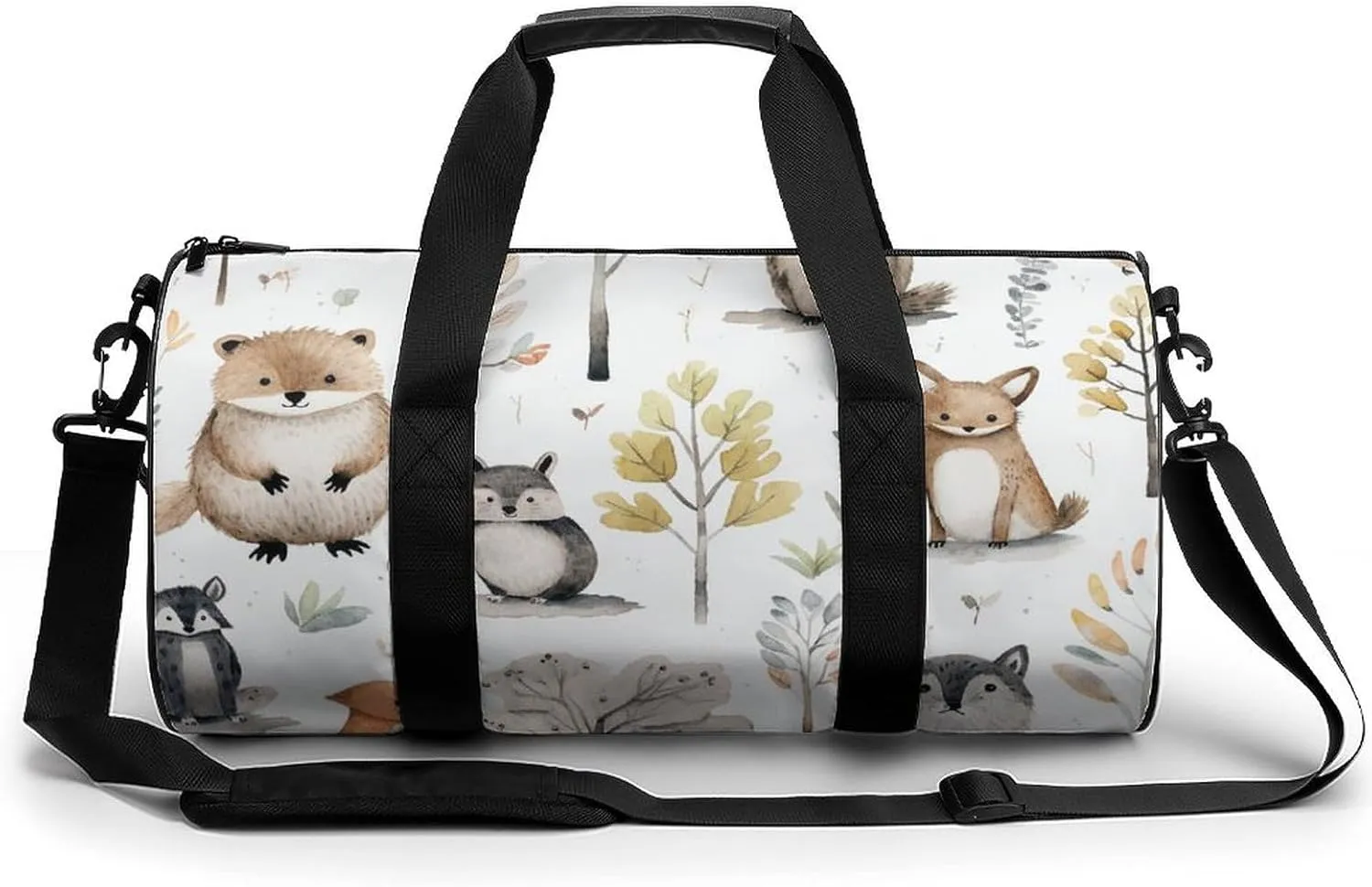 Gym Bag Forest Creatures Duffel Bag for Men Women Overnight Bag with Shoe Compartment Workout Bags