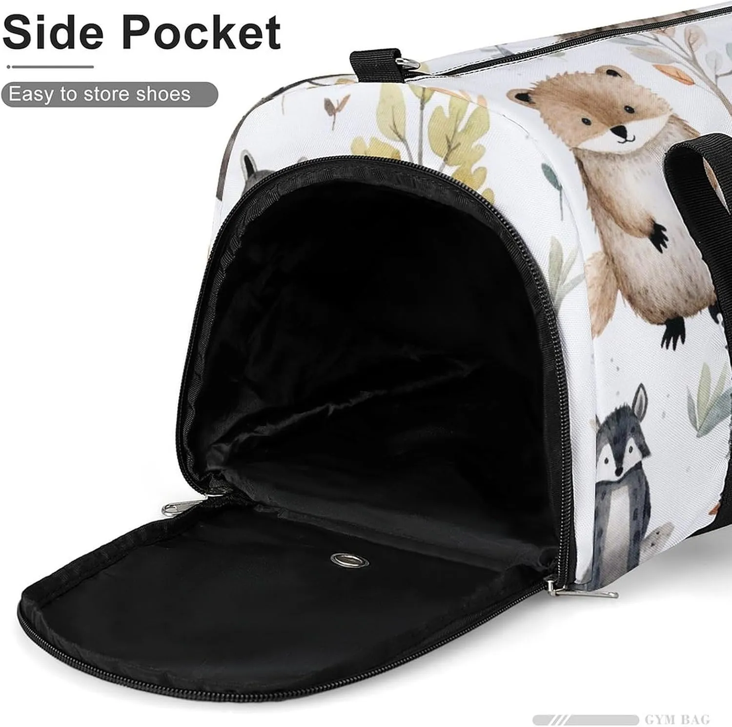 Gym Bag Forest Creatures Duffel Bag for Men Women Overnight Bag with Shoe Compartment Workout Bags