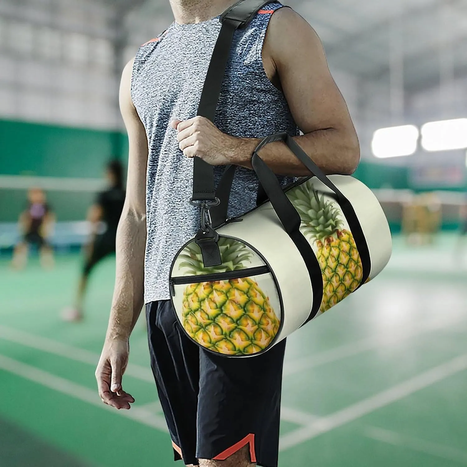 Gym Bag Fresh Pineapple Duffel Bag for Men Women Overnight Bag with Shoe Compartment Workout Bags