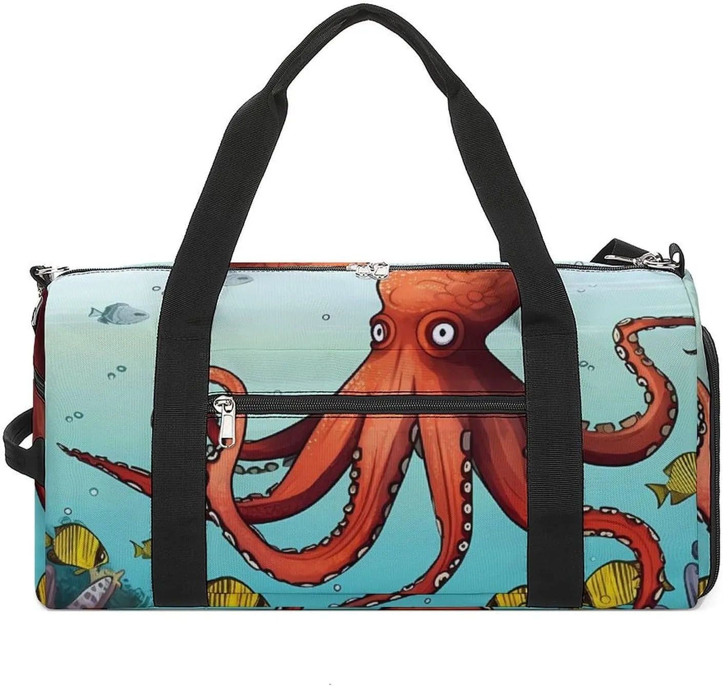 Gym Bag Giant Octopus Duffel Bag for Men Women Overnight Bag with Shoe Compartment Workout Bags