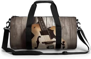 Gym Bag Guitar Pictures Duffel Bag for Men Women Overnight Bag with Shoe Compartment Workout Bags