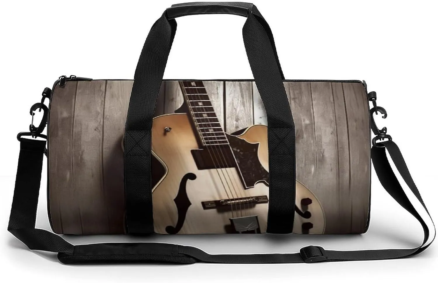Gym Bag Guitar Pictures Duffel Bag for Men Women Overnight Bag with Shoe Compartment Workout Bags