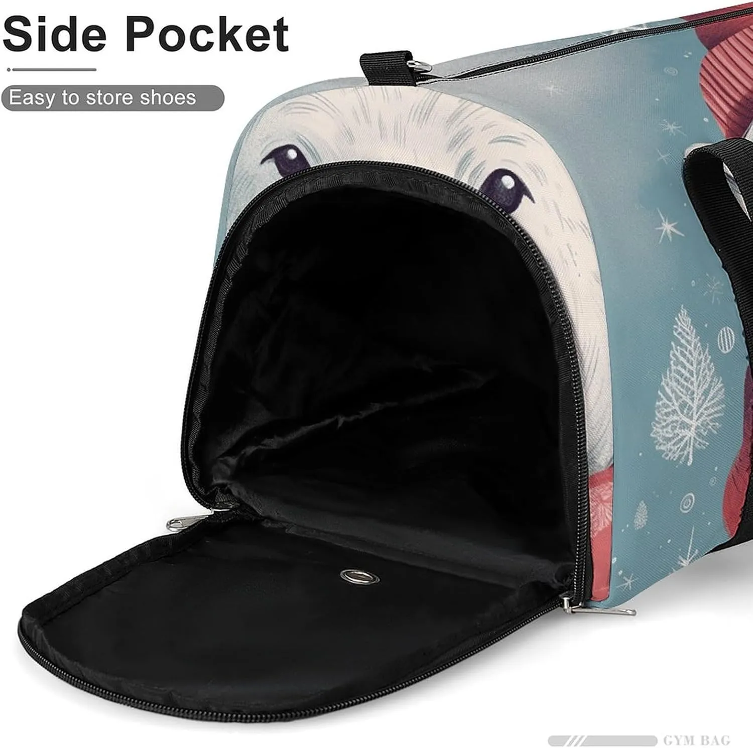 Gym Bag Hand Drawn Bear Duffel Bag for Men Women Overnight Bag with Shoe Compartment Workout Bags