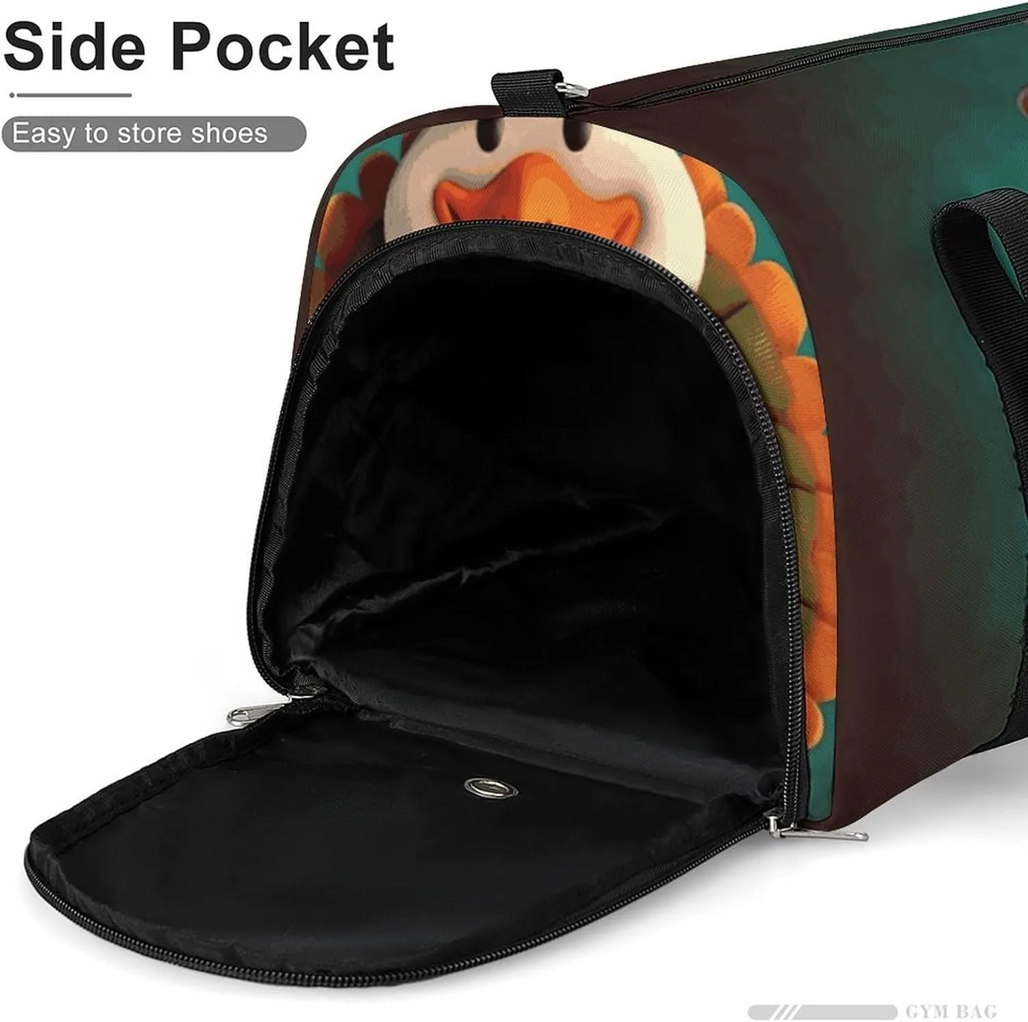 Gym Bag Happy Thanksgiving Turkey Duffel Bag for Men Women Overnight Bag with Shoe Compartment Workout Bags