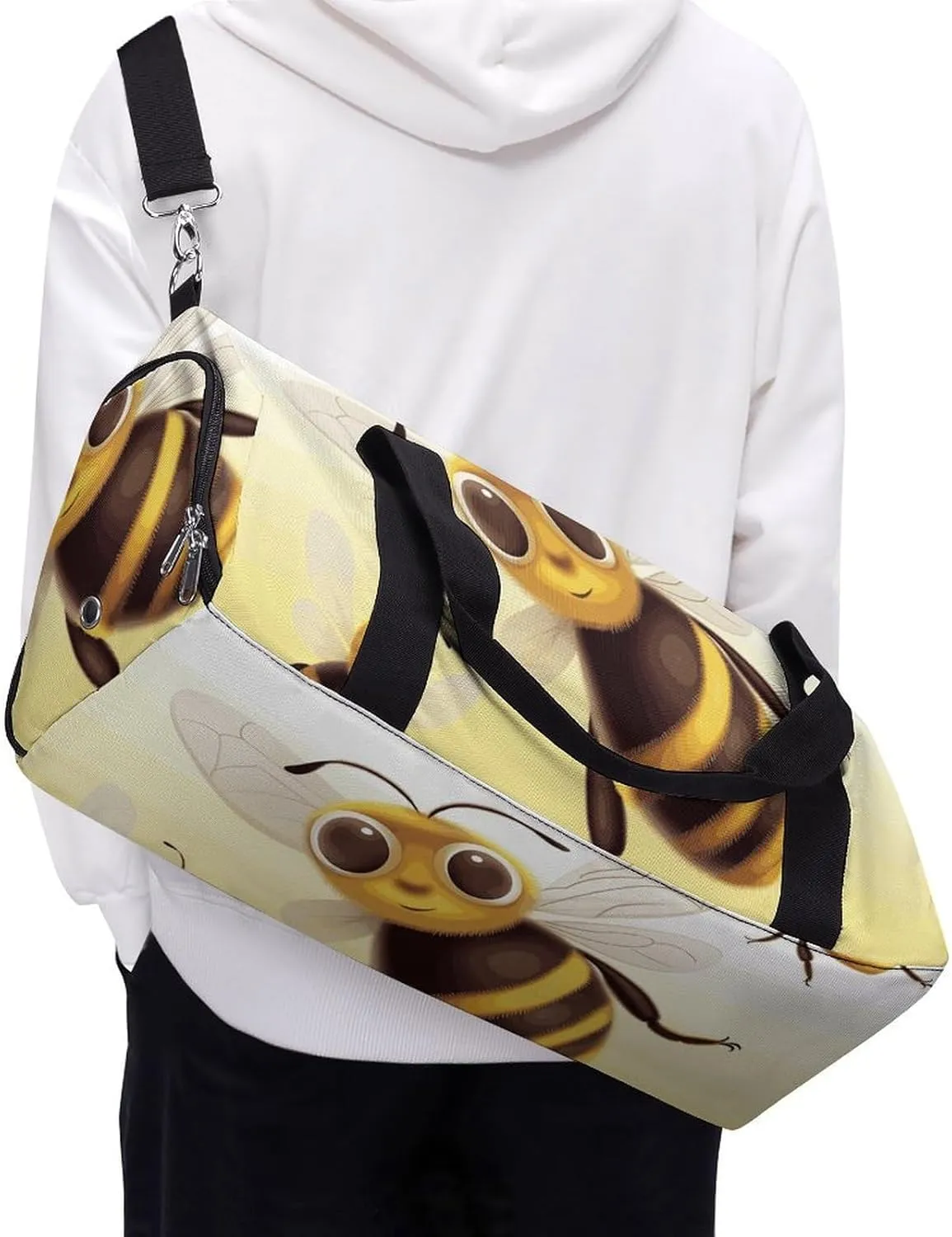 Gym Bag Honey Animal Duffel Bag for Men Women Overnight Bag with Shoe Compartment Workout Bags