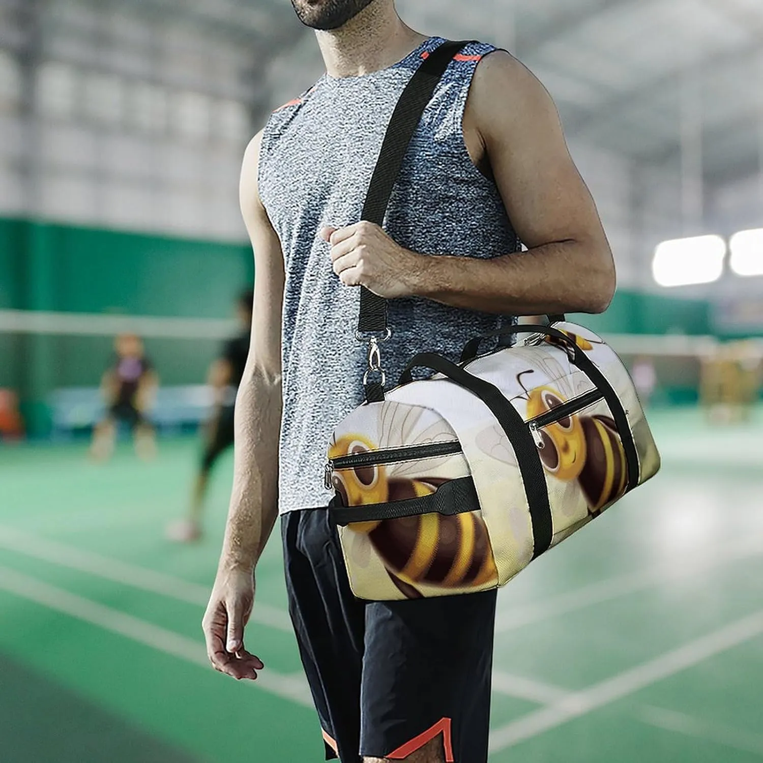Gym Bag Honey Animal Duffel Bag for Men Women Overnight Bag with Shoe Compartment Workout Bags