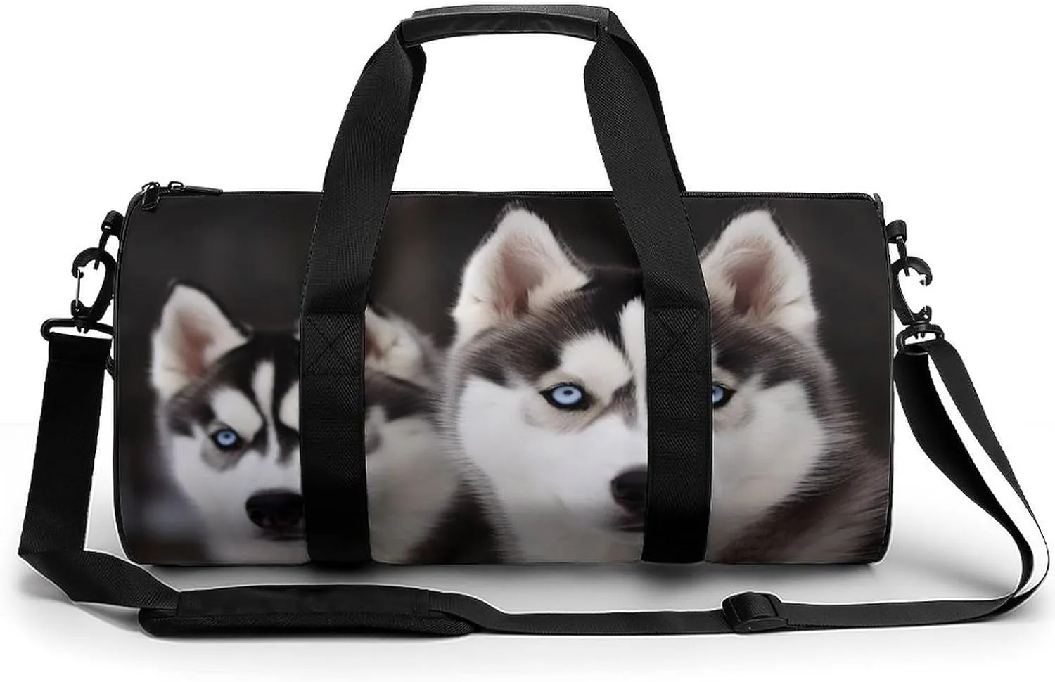 Gym Bag Husky Dog Duffel Bag for Men Women Overnight Bag with Shoe Compartment Workout Bags