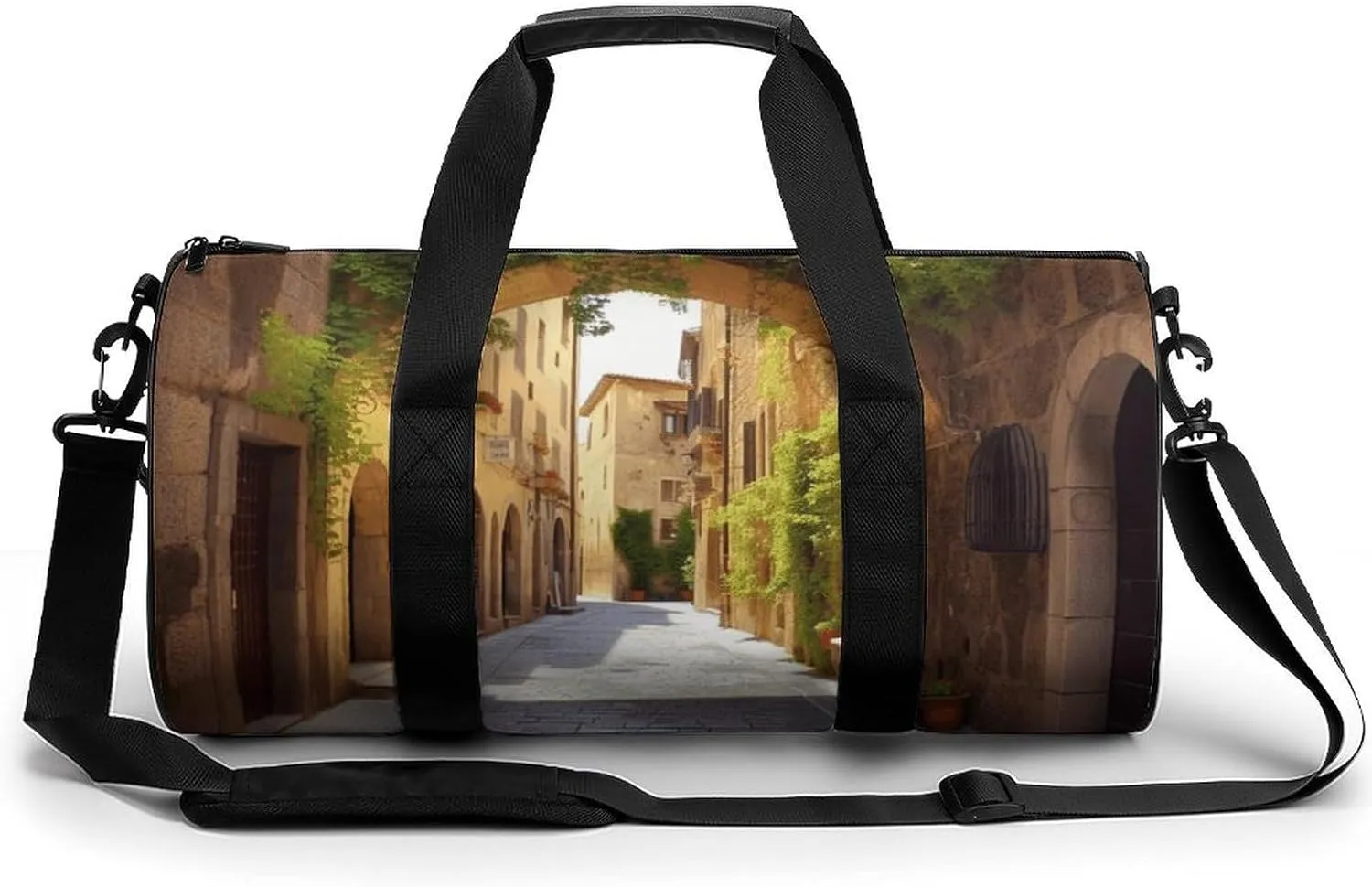 Gym Bag Italian Street Duffel Bag for Men Women Overnight Bag with Shoe Compartment Workout Bags