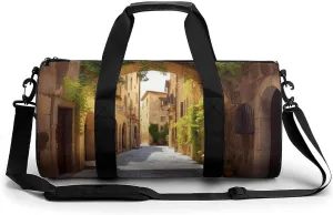 Gym Bag Italian Street Duffel Bag for Men Women Overnight Bag with Shoe Compartment Workout Bags