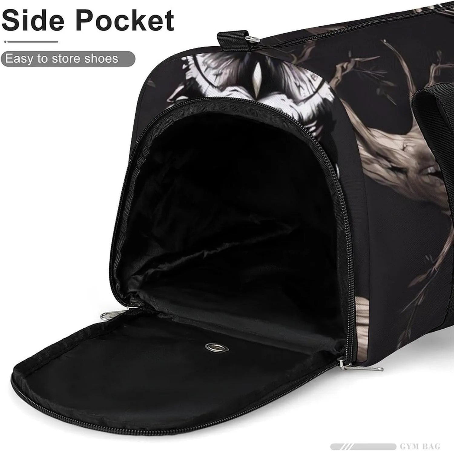 Gym Bag Late Night Owl Duffel Bag for Men Women Overnight Bag with Shoe Compartment Workout Bags