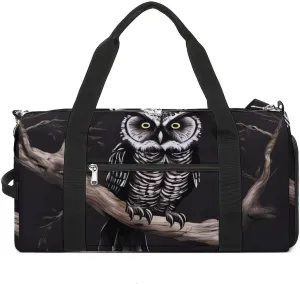 Gym Bag Late Night Owl Duffel Bag for Men Women Overnight Bag with Shoe Compartment Workout Bags