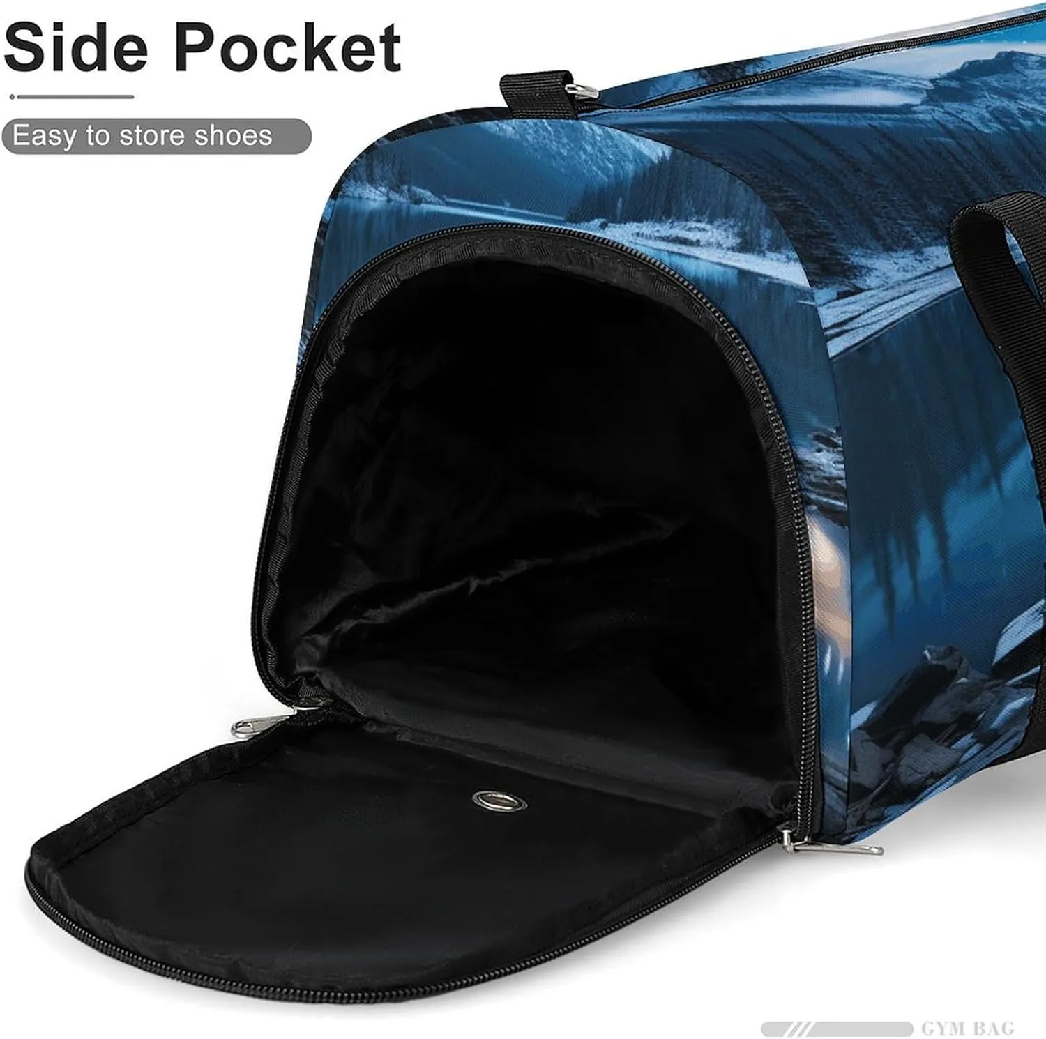 Gym Bag Moraine Lake in A Starry Winter Night Duffel Bag for Men Women Overnight Bag with Shoe Compartment Workout Bags