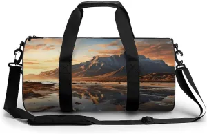 Gym Bag Mountain at Sunrise Duffel Bag for Men Women Overnight Bag with Shoe Compartment Workout Bags