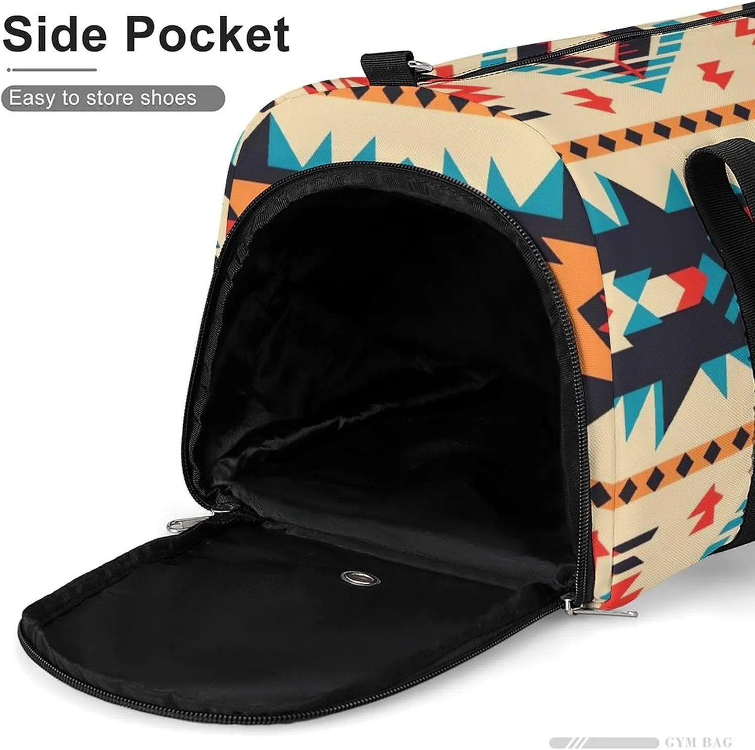 Gym Bag Native American Duffel Bag for Men Women Overnight Bag with Shoe Compartment Workout Bags